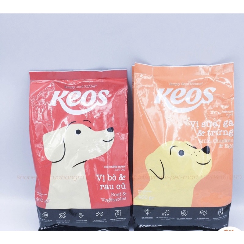 Hạt keos 400gr - thức ăn cho chó trưởng thành ( vị bò và rau củ) - Thức ăn  cho chó | PetVn.shop