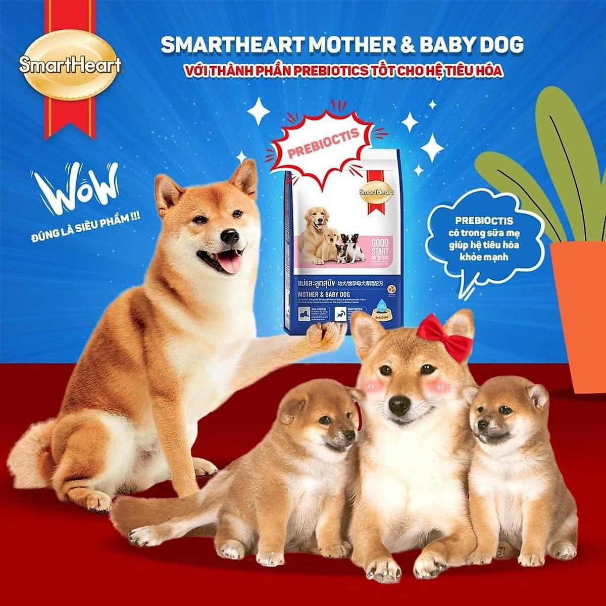 Mua Smartheart Mother & Baby Dog - Thức ăn cho chó mẹ đang mang thai và  đang cho con bú, chó con tập ăn gói 2.6kg - Thái Lan tại MewGaw Pet | Tiki