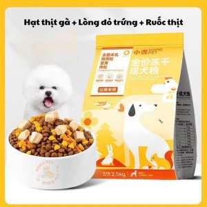 Hạt DongPet chó mix 5 topping 2,5kg: thịt gà, trứng , ruốc , thịt.,,