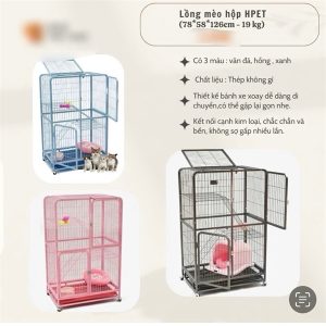 Lồng mèo hộp 2 tầng ( 78*58*126cm)